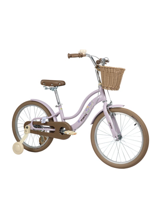 دراجة هوائية للبنات بهيكل فولاذي بني وبنفسجي فاتح 20 بوصة G16BHT2548-20'